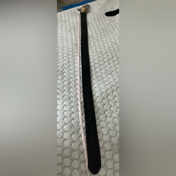 Black Leather Belt size 34 with signature silver/gold removable buckle - Picture 6 of 6